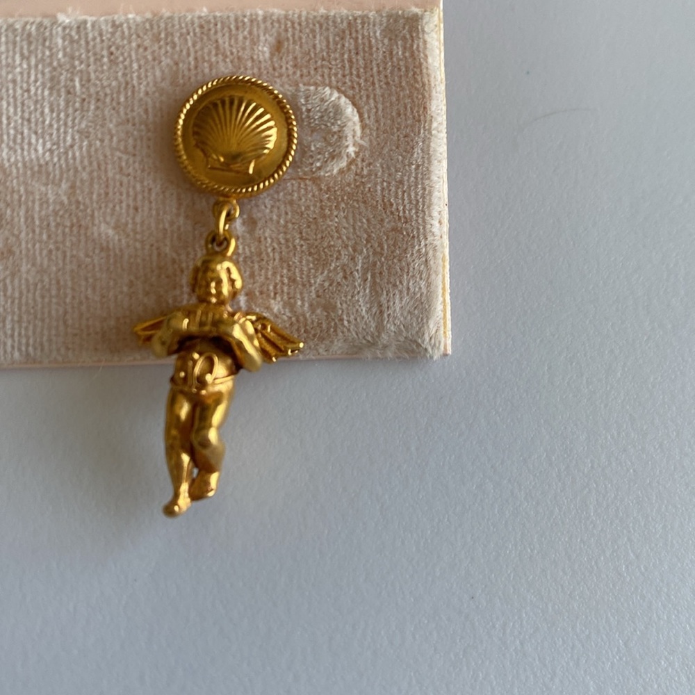 NWT Kirks Folly Angels Gold Tone Earrings - Picture 3 of 8